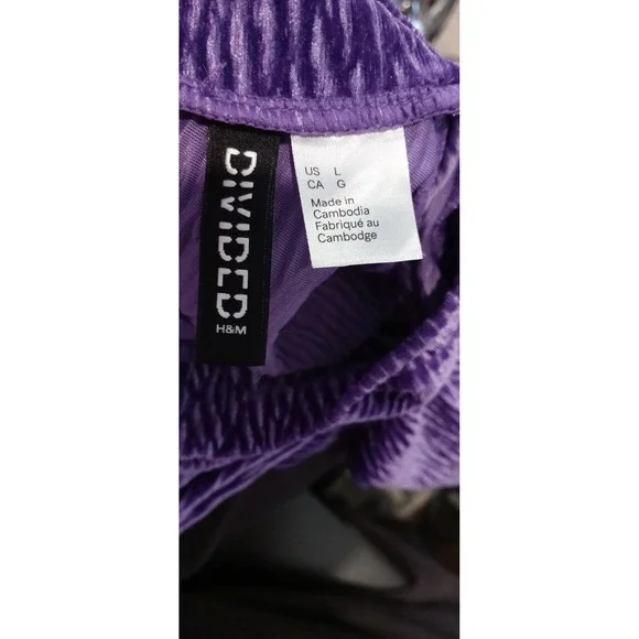 H&M Divided Purple Textured Mock Neck Long Sleeve Mini Dress Size‎ L - Picture 6 of 6